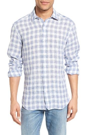 Men's Culturata Washed Linen Check Sport Shirt