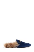 Women's Gucci 'princetown' Genuine Shearling Mule Loafer .5us / 35.5eu - Blue