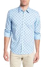 Men's Jeremy Argyle Slim Fit Turtle Print Sport Shirt - Blue