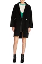 Women's Maje Zip Pocket Double-face Coat - Black