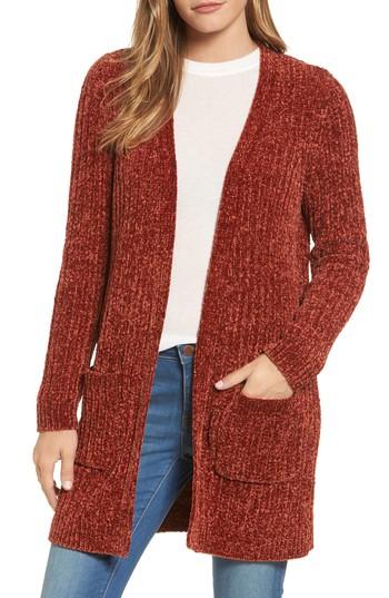 Women's Halogen Chenille Cardigan, Size - Metallic