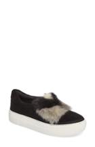 Women's Jslides Alexi Faux Fur Slip-on Sneaker .5 M - Black