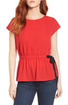 Women's Pleione Gathered Waist Side Tie Top - Red