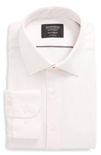 Men's Nordstrom Men's Shop Tech-smart Traditional Fit Check Dress Shirt .5 32/33 - Pink