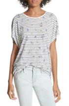 Women's Joie Riker Floral Stripe Linen Blend Top - White