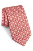 Men's Salvatore Ferragamo Giugno Bird Print Silk Tie, Size - Red