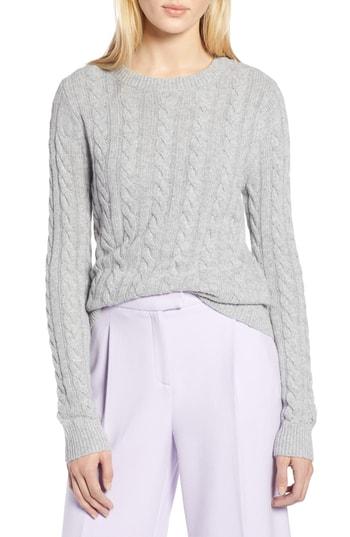 Women's Halogen X Atlantic-pacific Cable Sweater - Grey