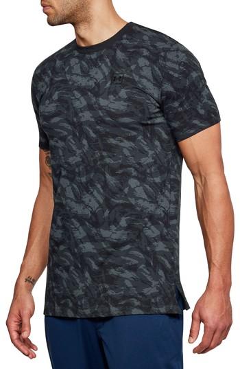 Men's Under Armour Sportstyle Print Charged Cotton Fitted T-shirt - Black