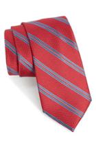 Men's Nordstrom Men's Shop Stripe Silk Tie, Size - Red