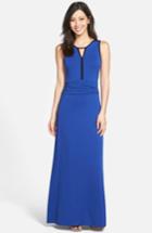 Women's Vince Camuto Contrast Trim Keyhole Maxi Dress - Purple