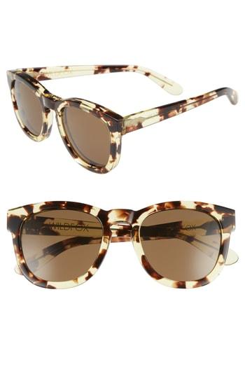 Women's Wildfox 'classic Fox' 50mm Retro Sunglasses - Rosewater/ Bottle Green