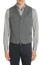 Men's Eleventy Slim Fit Stretch Cotton Twill Vest, Size - Grey