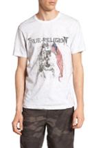 Men's True Religion Brand Jeans 4th Flag Embroidered Graphic T-shirt - White