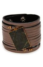 Women's Nakamol Design Shredded Leather & Labradorite Cuff Bracelet