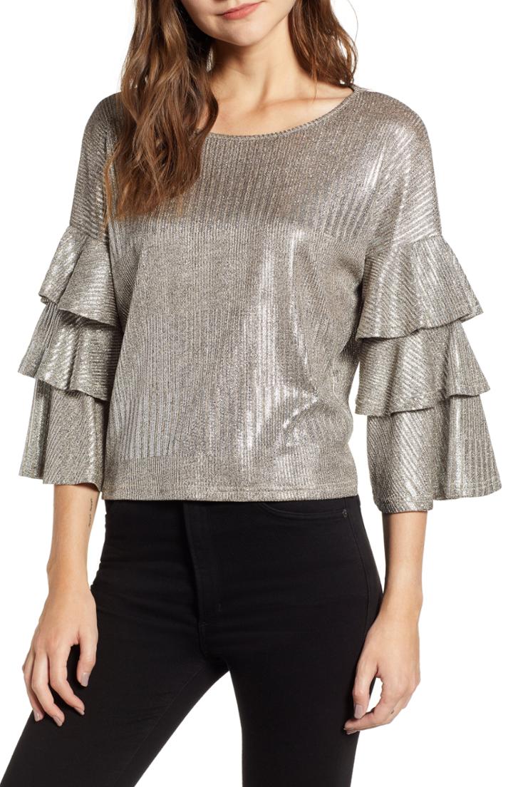 Women's Altuzarra Metallic Rib Knit Top