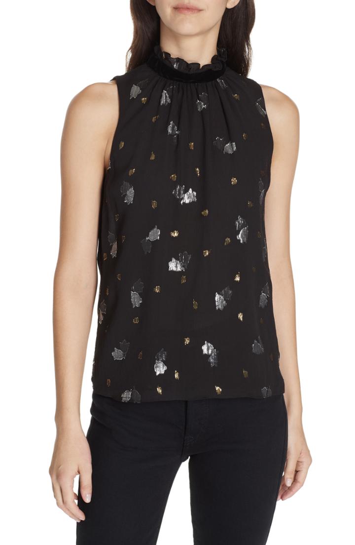 Women's Rebecca Taylor Scatter Fil Coupe Top - Black