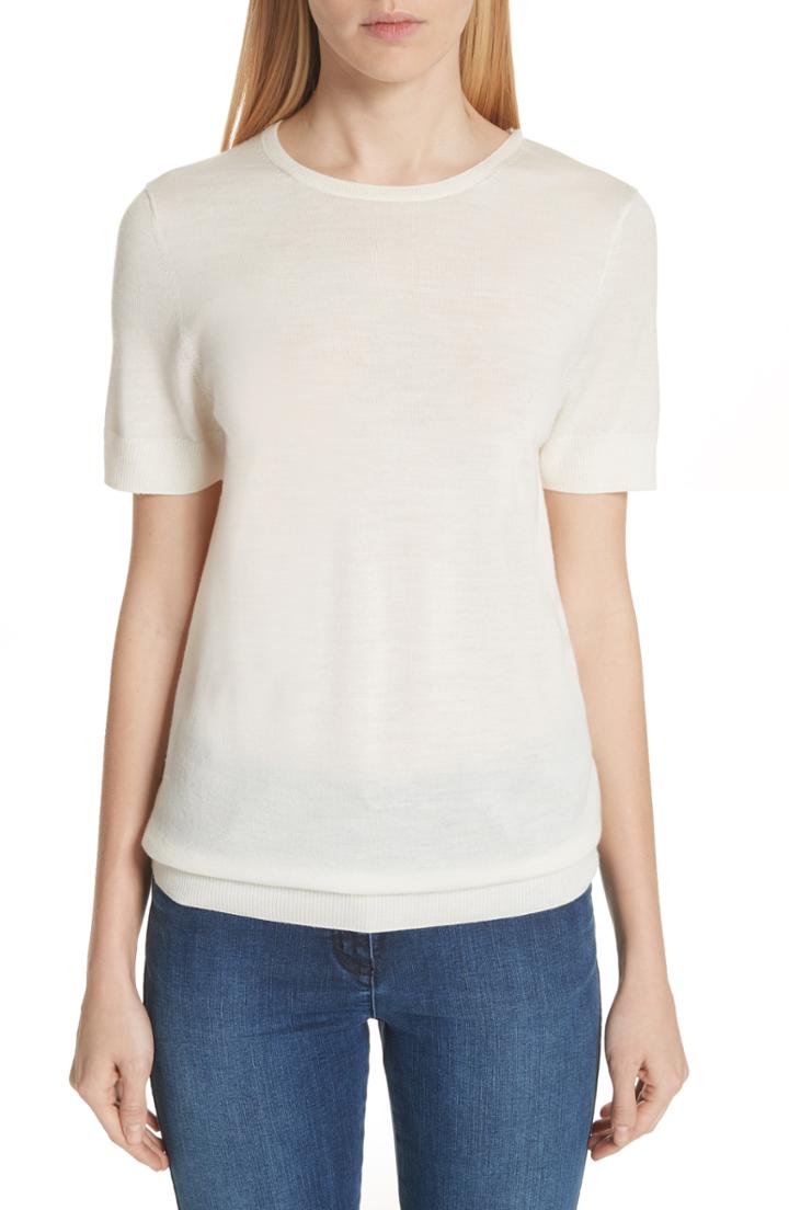 Women's St. John Collection Jersey Knit Sweater - White