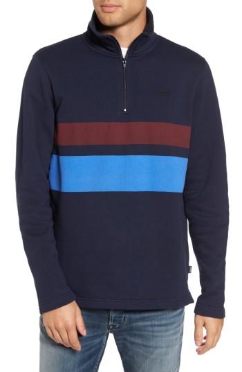 Men's Wesc Malte Fleece Quarter Zip Pullover - Blue