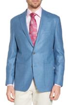 Men's David Donahue Aiden Classic Fit Silk & Wool Blazer L - Blue