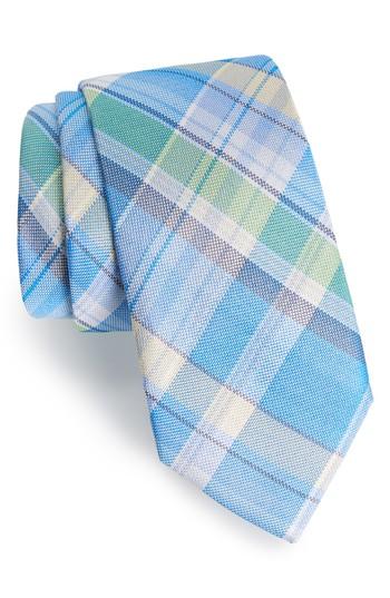 Men's Southern Tide Del Rio Plaid Silk Tie, Size - Blue