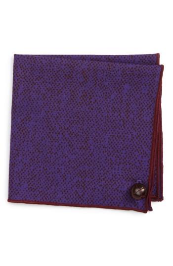 Men's Armstrong & Wilson Purple Dot Wool Pocket Square, Size - Purple