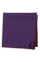 Men's Armstrong & Wilson Purple Dot Wool Pocket Square, Size - Purple