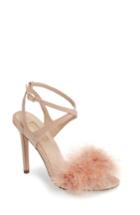 Women's Topshop Reine Feathered Sandal .5us / 38eu - Pink