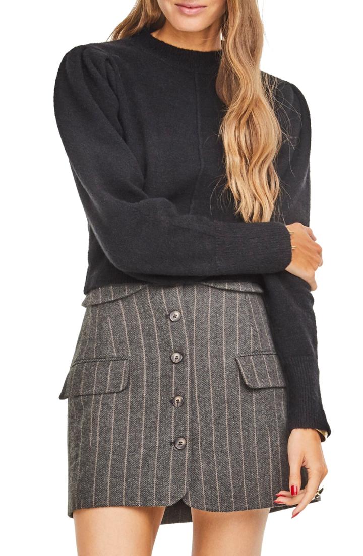 Women's Astr The Label Erin Crewneck Sweater - Black