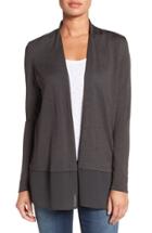 Women's Nic+zoe Chiffon Trim Cardigan - Grey