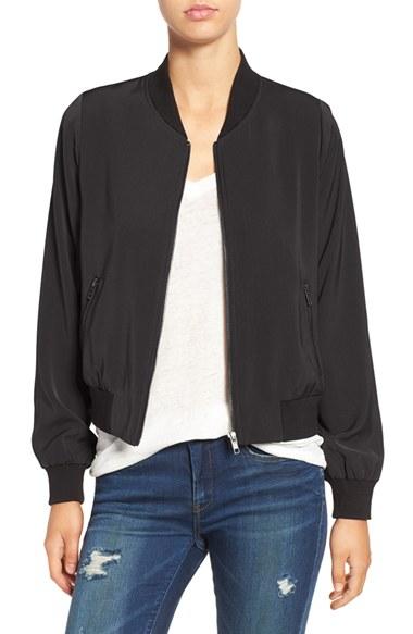 Women's Mural 'smooth' Bomber Jacket - Black
