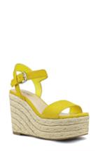 Women's Nine West Do It Right Platform Wedge Sandal .5 M - Yellow