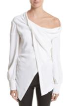 Women's Oscar De La Renta One-shoulder Twisted Blouse - Ivory