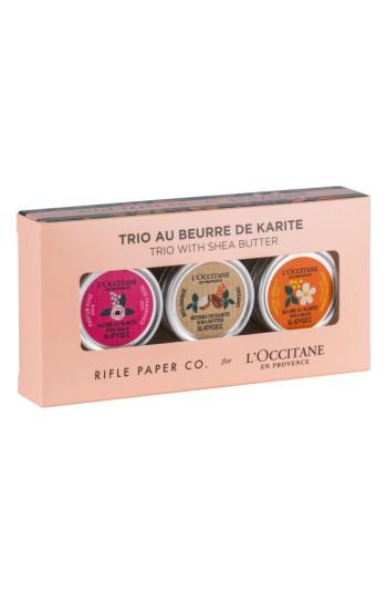 L'occitane Rifle Paper Co. Shea Butter Balm Trio
