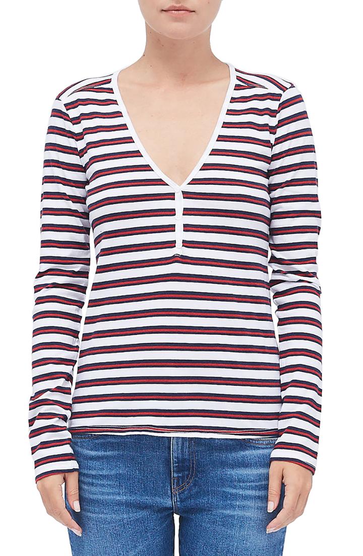 Women's Stateside Stripe Henley - Blue