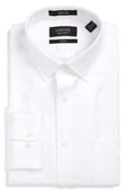 Men's Nordstrom Men's Shop Trim Fit Textured Dress Shirt .5 32/33 - White