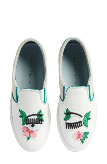 Women's Chiara Ferragni Flower Power Slip-on Sneaker Eu - White