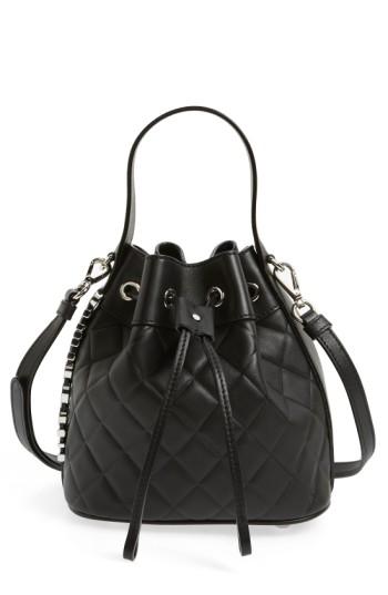 Mocscino 'mini Letters' Quilted Bucket Bag - Black