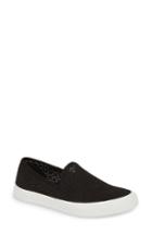 Women's Sperry Seaside Nautical Perforated Slip-on Sneaker .5 M - Black