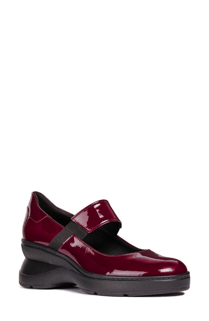 Women's Geox Ascythia Mary Jane Wedge Us / 35eu - Burgundy