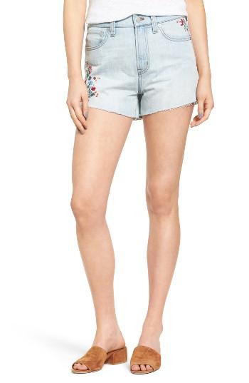 Women's Madewell Perfect Embroidered High Waist Denim Shorts