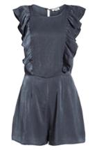 Women's Storee Ruffle Satin Romper