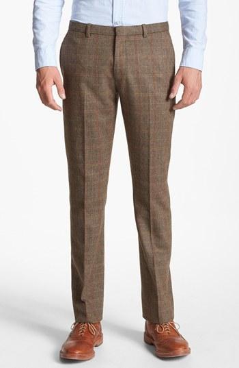 Topman Slim Fit Check Tweed Trousers