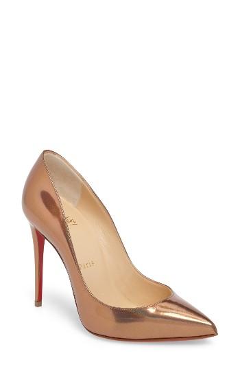 Women's Christian Louboutin 'pigalle Follies' Pointy Toe Pump .5us / 34.5eu - Metallic