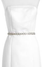 Women's Kate Spade New York Crystal & Imitation Pearl Belt, Size Large/x-large - Cream/ Crystal/ Nickel