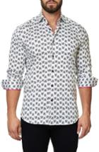 Men's Maceoo Trim Fit Print Sport Shirt (l) - White