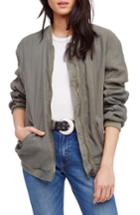 Women's Free People Ruched Linen Bomber Jacket