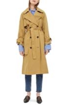 Women's Topshop Editor's Double Breasted Trench Coat Us (fits Like 14) - Brown