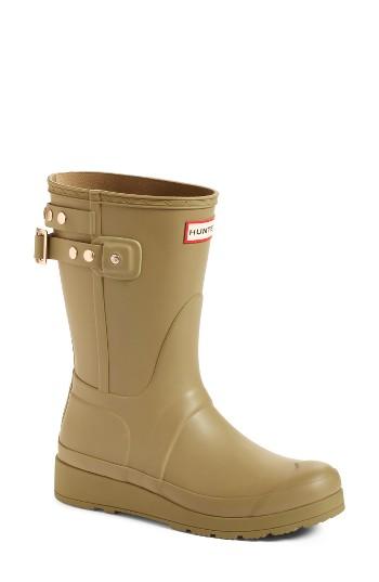 Women's Hunter Original Short Adjustable Back Rain Boot M - Green