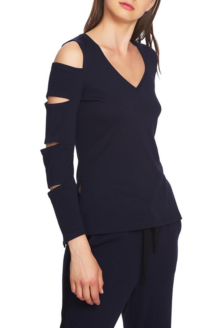 Women's 1.state Cold Shoulder Slash Sleeve Top - Blue