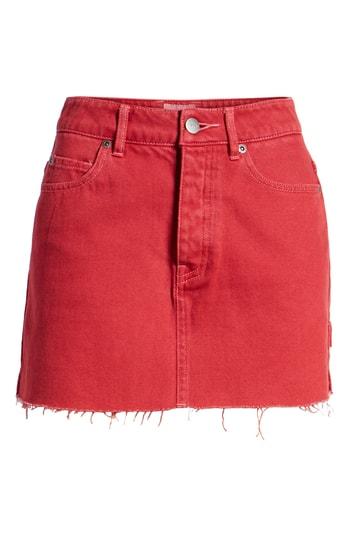 Women's Rvca Hunn Neo Denim Skirt - Red